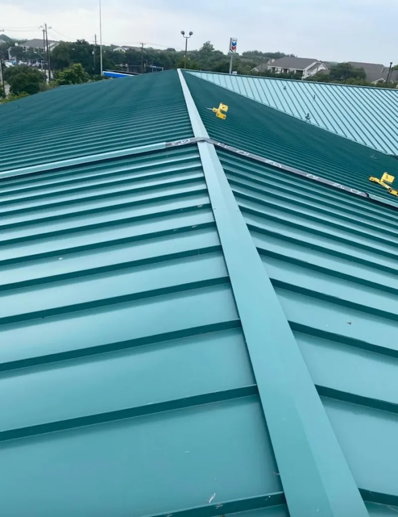 Green commercial metal roof ridge and valley for Metal Roof Repair in Belmar